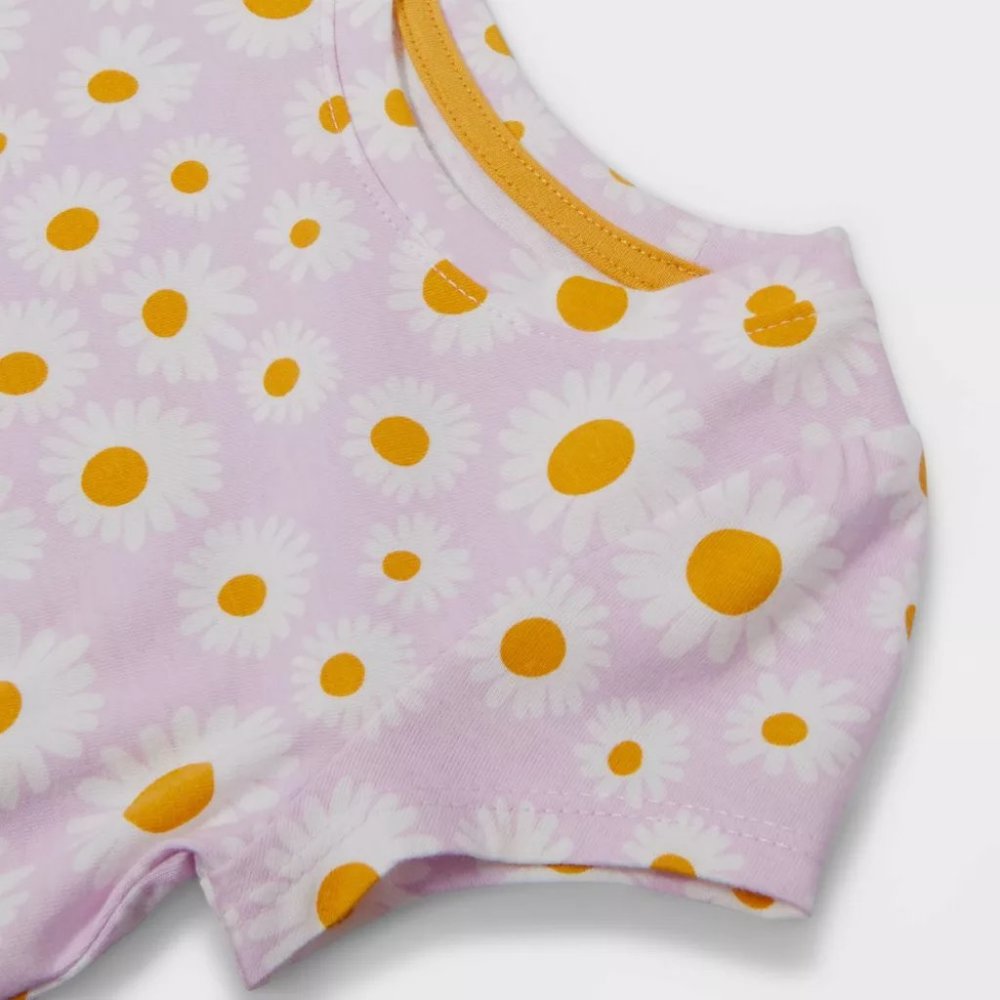 Cat & Jack™ -Toddler Girls' Floral Short Sleeve T-Shirt Size 18M Purple - Picture 2 of 4